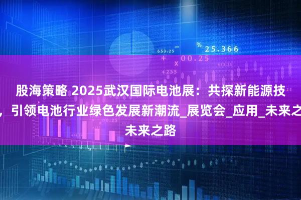 股海策略 2025武汉国际电池展：共探新能源技术，引领电池行业绿色发展新潮流_展览会_应用_未来之路