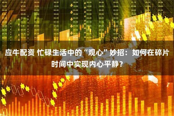 应牛配资 忙碌生活中的“观心”妙招：如何在碎片时间中实现内心平静？